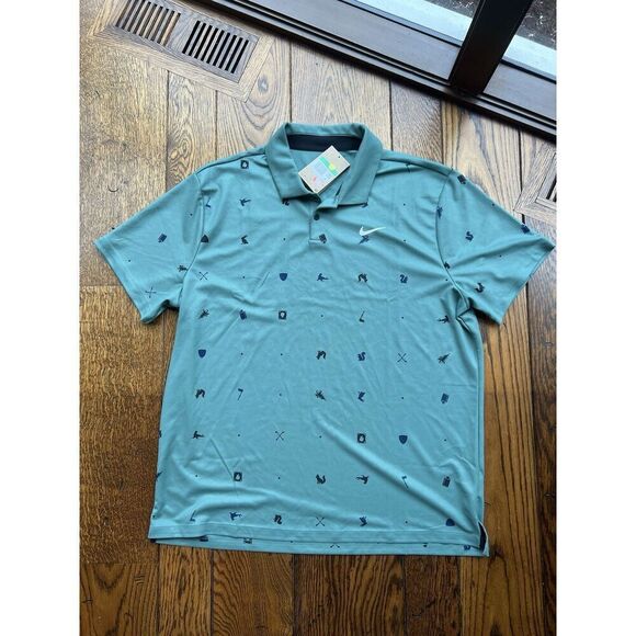 Nike Men's Dri-Fit Tour Icon Print Short Sleeve Golf Polo FQ0426-361 Size XL New - Picture 1 of 6